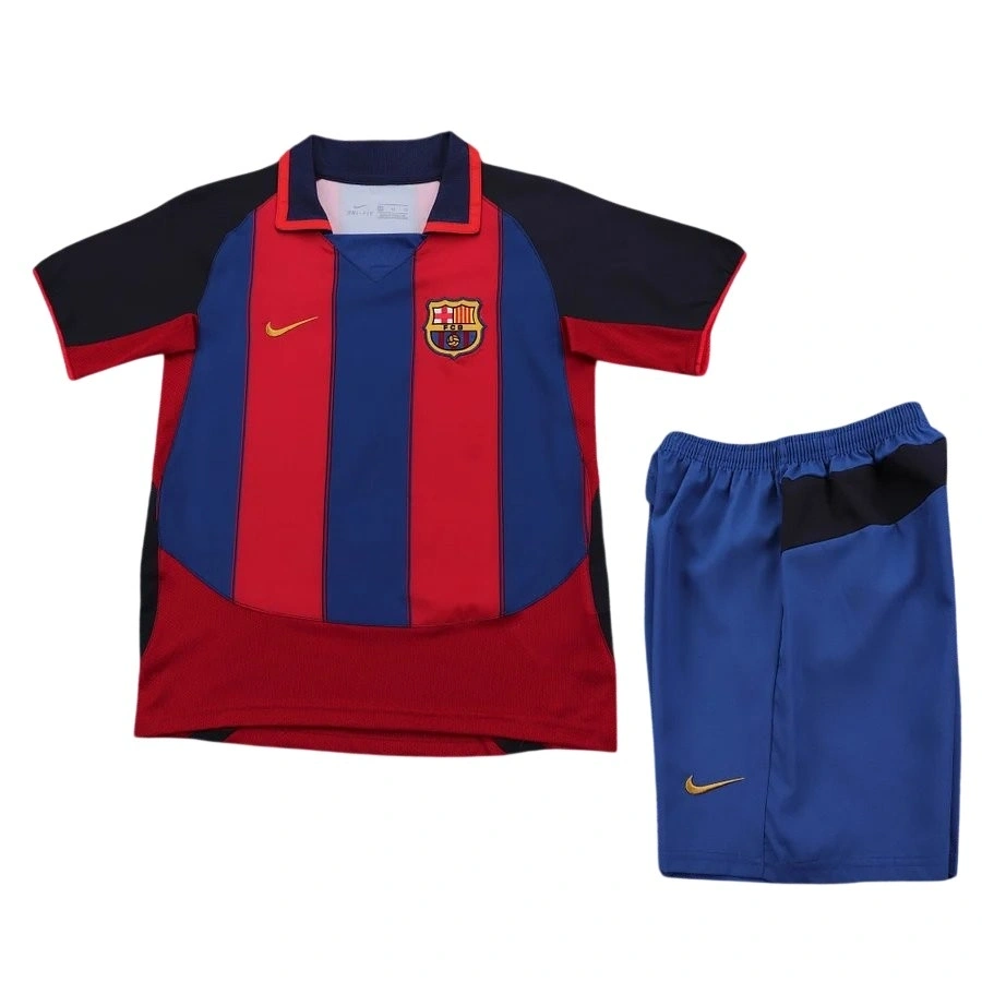 Barcelona 2003-2004 Retro Çocuk Forma & Şort Seti Home