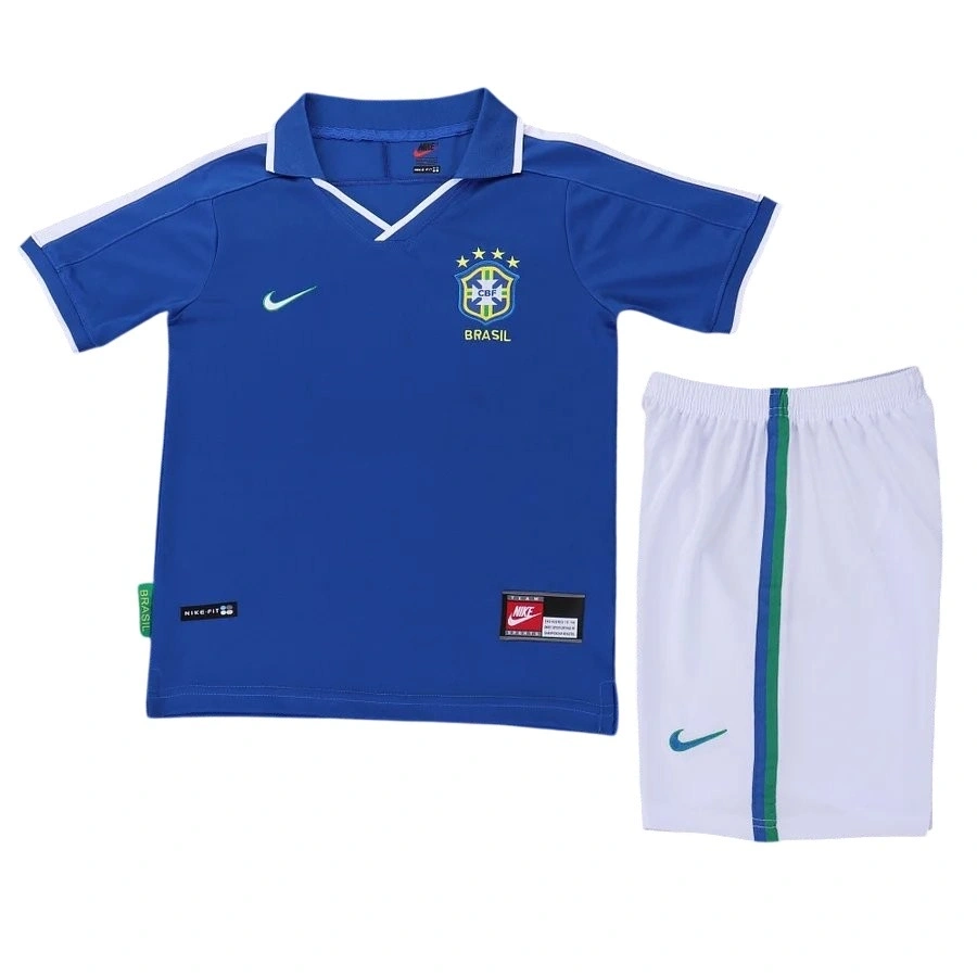 Brezilya 1997 Retro Çocuk Forma & Şort Seti Away