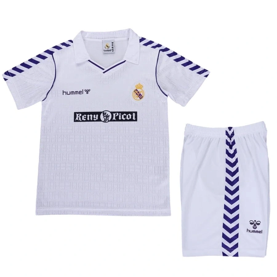 Real Madrid 1988-1990 Retro Çocuk Forma & Şort Seti Home