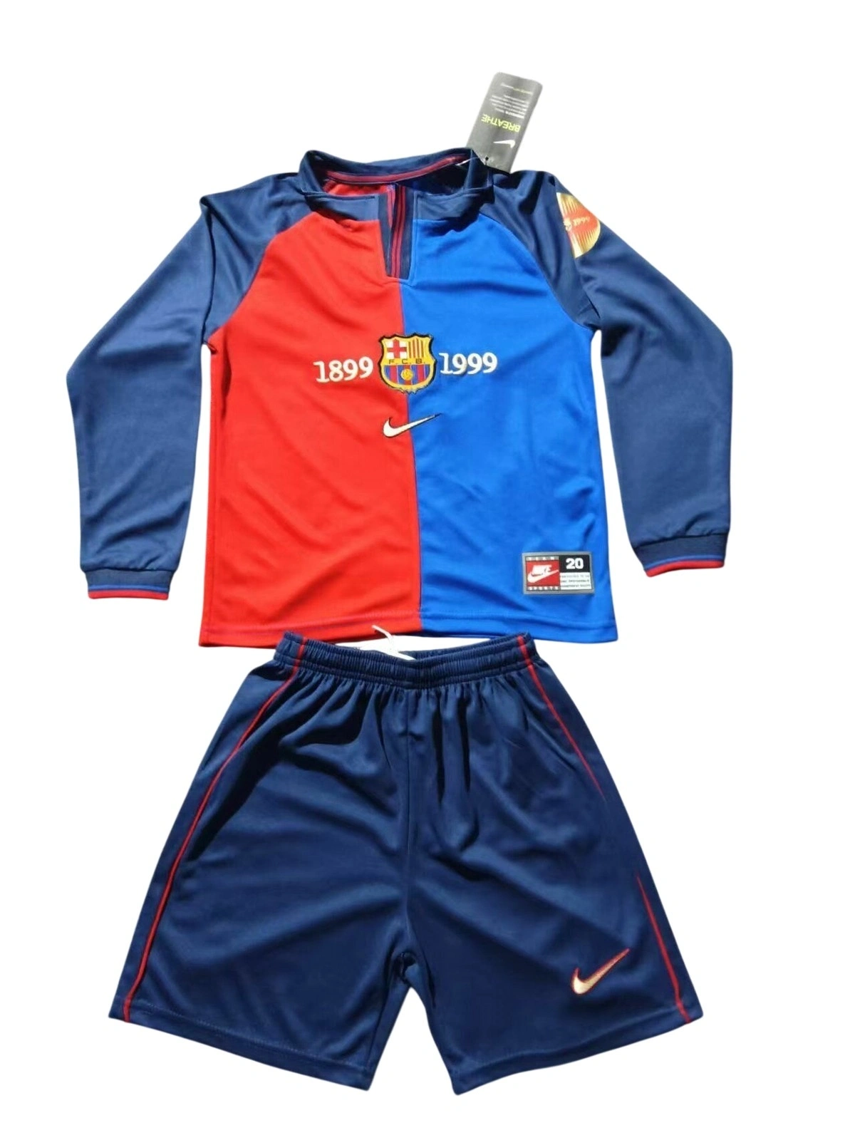 Barcelona 1999 Retro Çocuk Uzun Kol Forma & Şort Seti Home