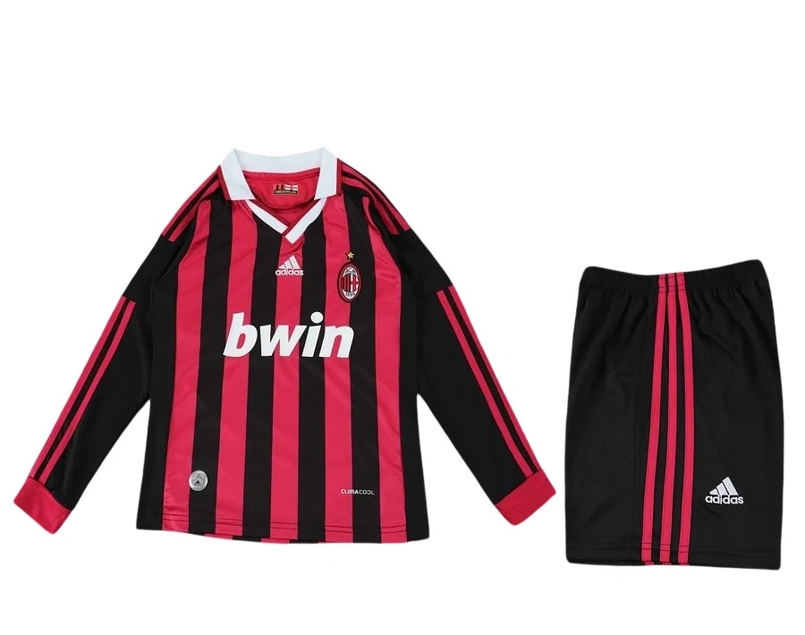 Milan 2009-2010 Retro Çocuk Uzun Kol Forma & Şort Seti Home