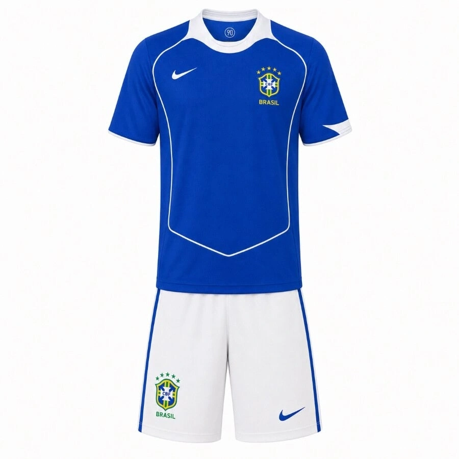 Brezilya 2004 Retro Çocuk Forma & Şort Seti Away