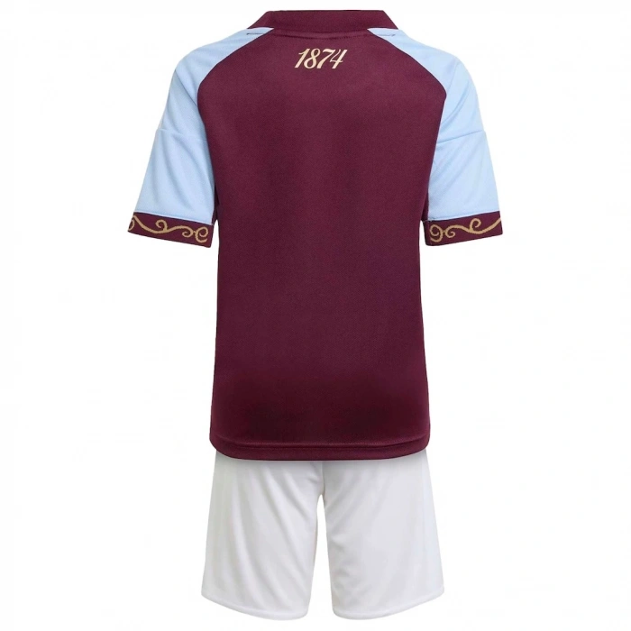 Aston Villa 2025-2026 Çocuk Forma & Şort Seti Home