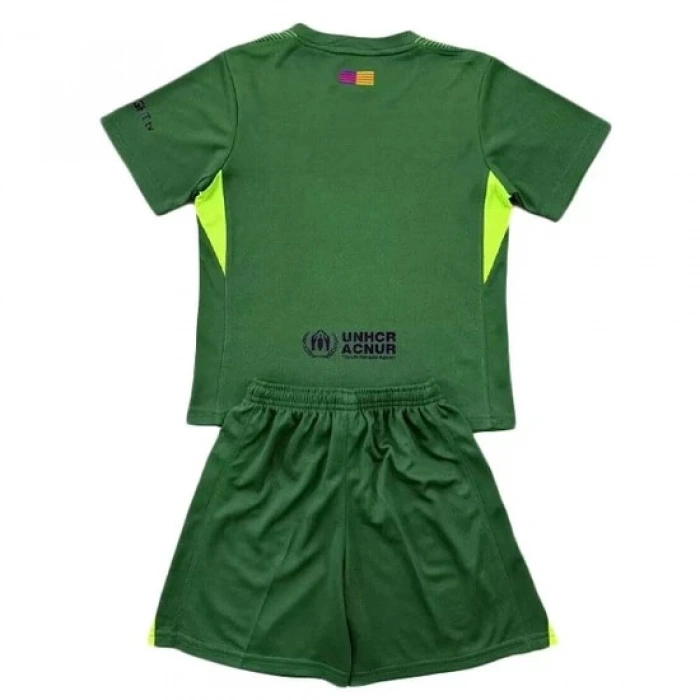 Barcelona 2025-2026 Çocuk Forma & Şort Seti Kaleci Yeşil