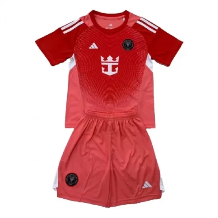 Inter Miami 2025-2026 Çocuk Forma & Şort Seti Kaleci Kırmızı