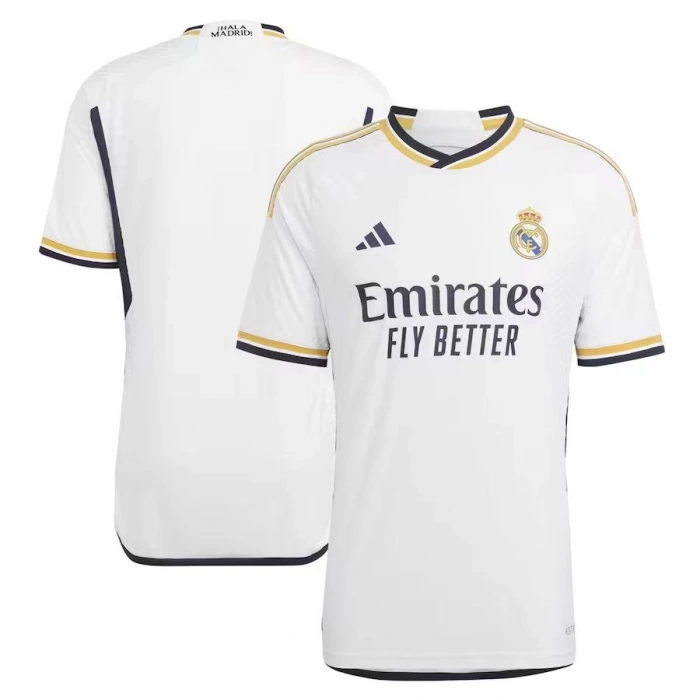 HEMEN KARGO - Real Madrid 2023 - 2024 Authentic -Profesyonel Retro Maç Forması- Home - L  7 Numara - Champions Legaue Patch