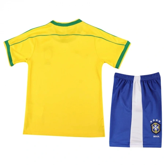 Brezilya 1998 Retro Çocuk Forma & Şort Seti Home
