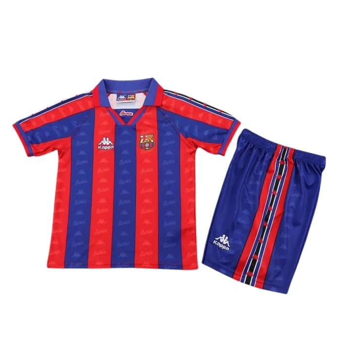 Barcelona 1996-1997 Retro Çocuk Forma & Şort Seti Home