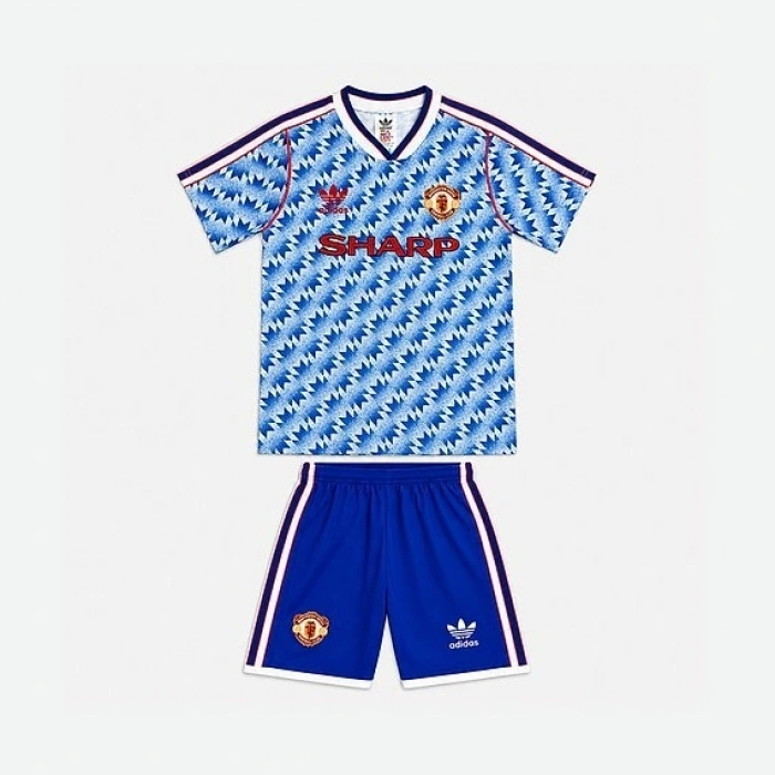 Manchester United 1990 Retro Çocuk Forma & Şort Seti Away