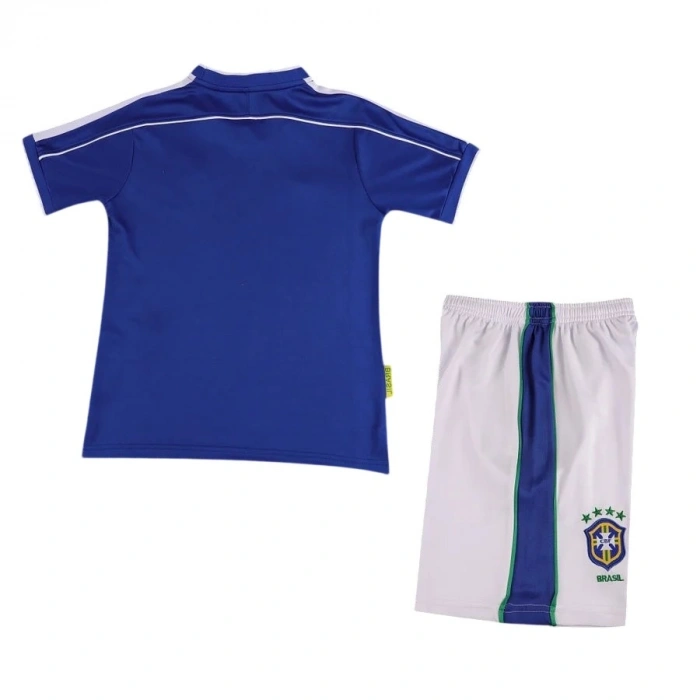 Brezilya 1998 Retro Çocuk Forma & Şort Seti Away