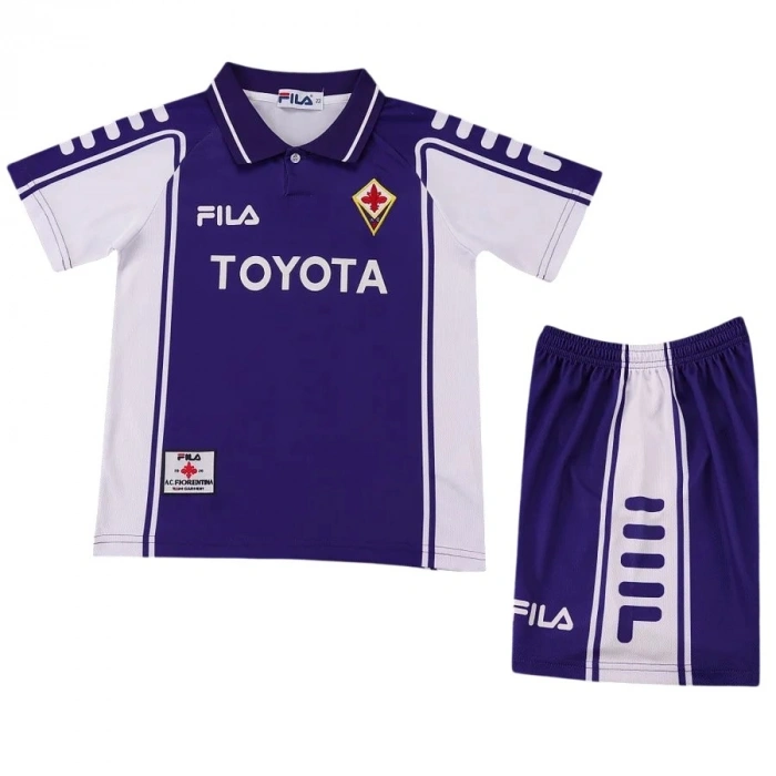 Fiorentina 1999-2000 Retro Çocuk Forma & Şort Seti Home