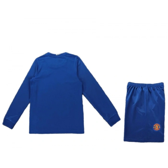 Manchester United 2008-2009 Retro Çocuk Uzun Kol Forma & Şort Seti Away