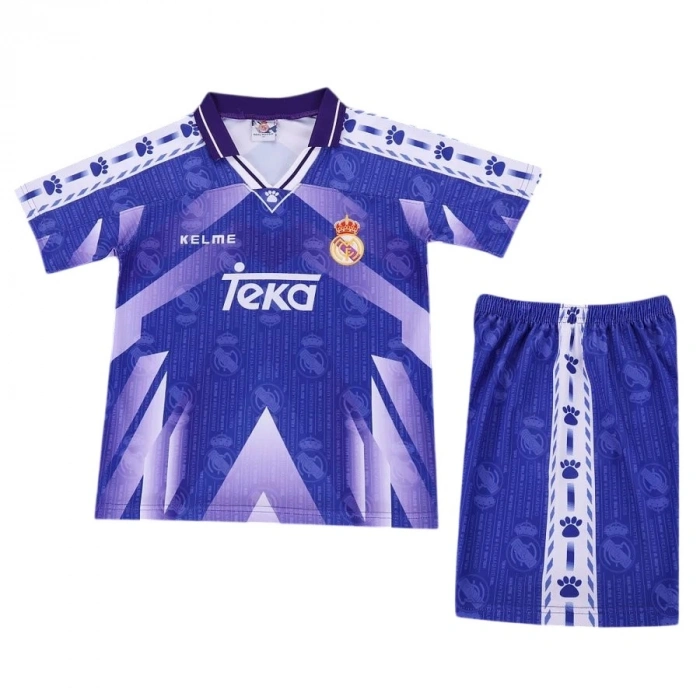 Real Madrid 1996-1997 Retro Çocuk Forma & Şort Seti Away