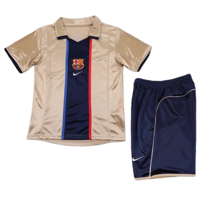 Barcelona 2001-2002 Retro Çocuk Forma & Şort Seti Away