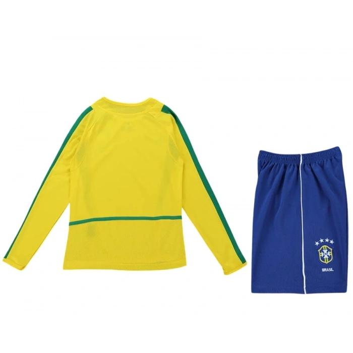 Brezilya 2002 Retro Çocuk Forma & Şort Seti Home