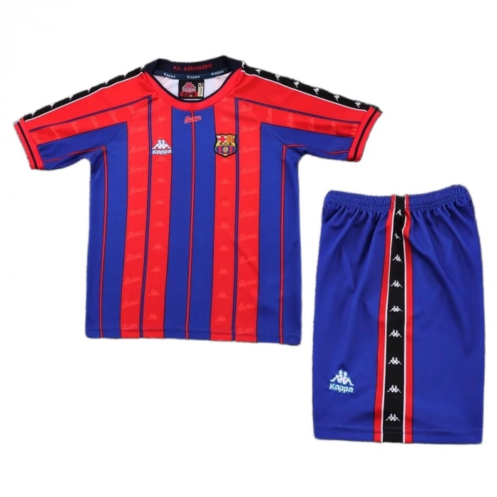 Barcelona 1997-1998 Retro Çocuk Forma & Şort Seti Home