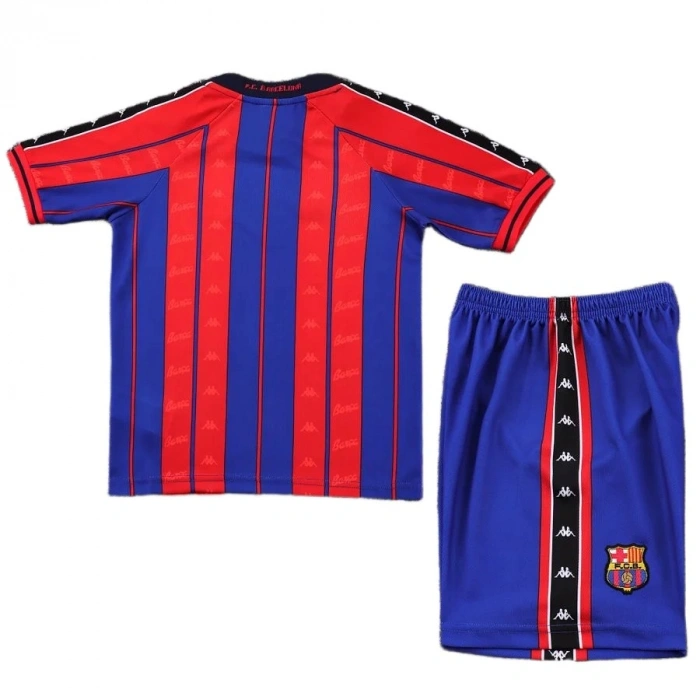 Barcelona 1997-1998 Retro Çocuk Forma & Şort Seti Home