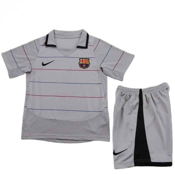 Barcelona 2003-2004 Retro Çocuk Forma & Şort Seti Away