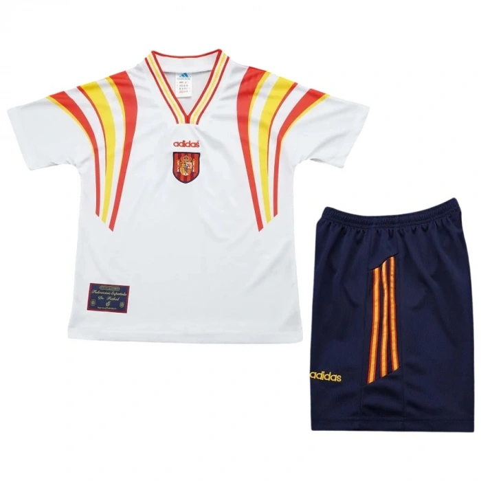 İspanya 1996 Retro Çocuk Forma & Şort Seti Away