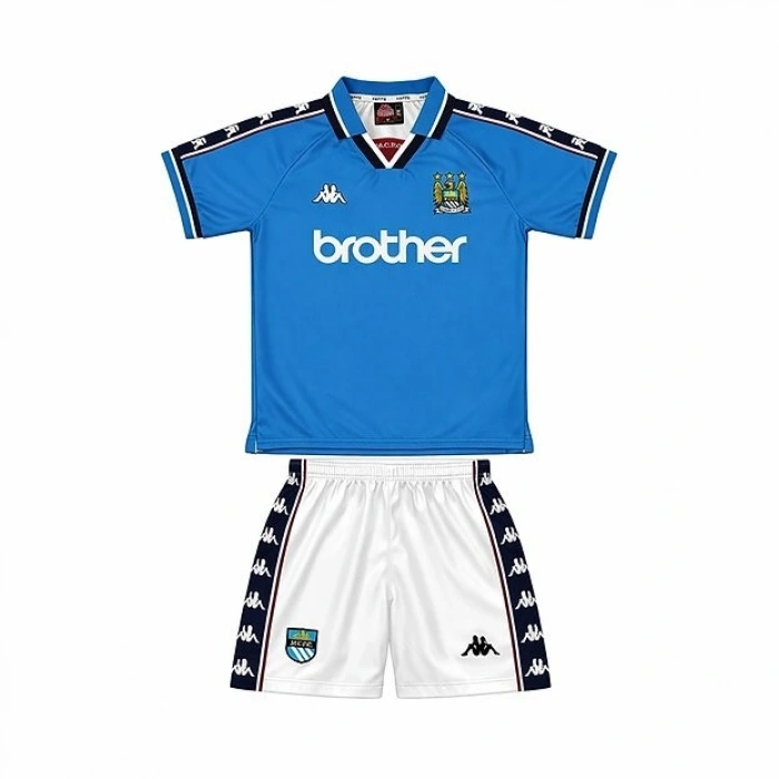 Manchester City 1997 Retro Çocuk Forma & Şort Seti Home