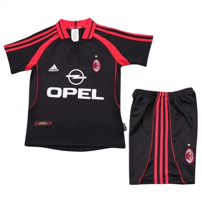 Milan 2000-2001 Retro Çocuk Forma & Şort Seti Away