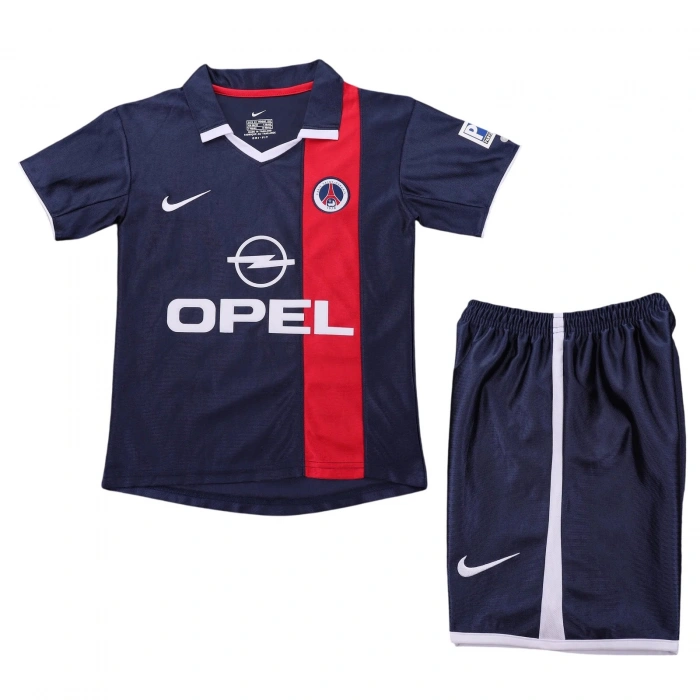 Paris Saint Germain 2001-2002 Retro Çocuk Forma & Şort Seti Home