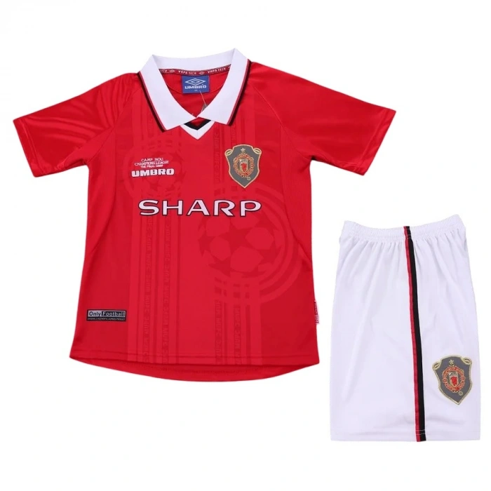 Manchester United 1999-2000 Retro Çocuk Forma & Şort Seti Home