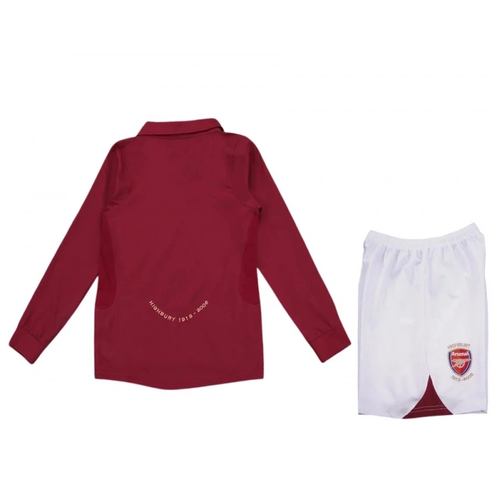 Arsenal 2005-2006 Retro Çocuk Uzun Kol Forma & Şort Seti Home