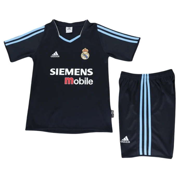 Real Madrid 2003-2004 Retro Çocuk Forma & Şort Seti Away