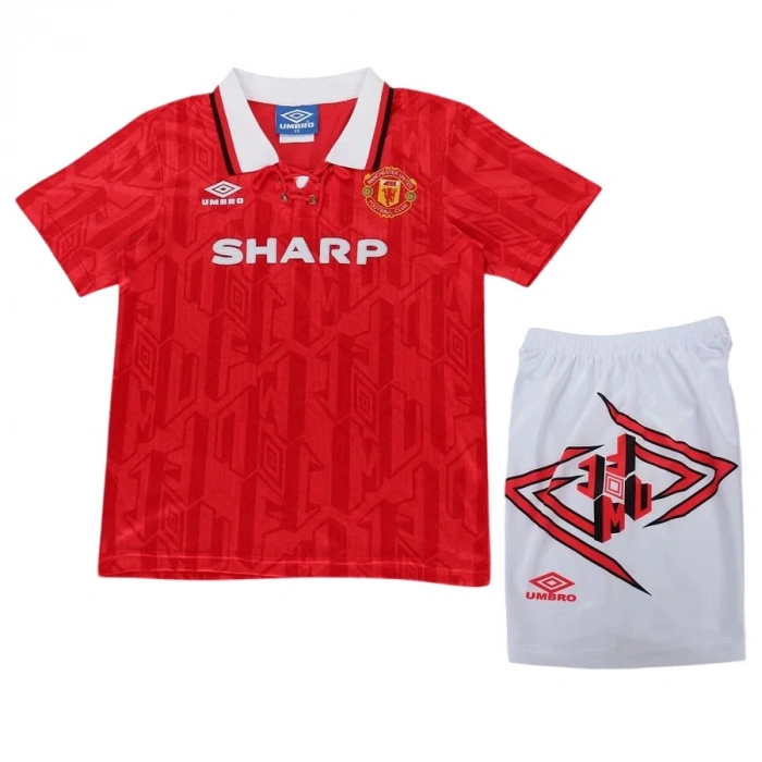 Manchester United 1992-1994 Retro Çocuk Forma & Şort Seti Home