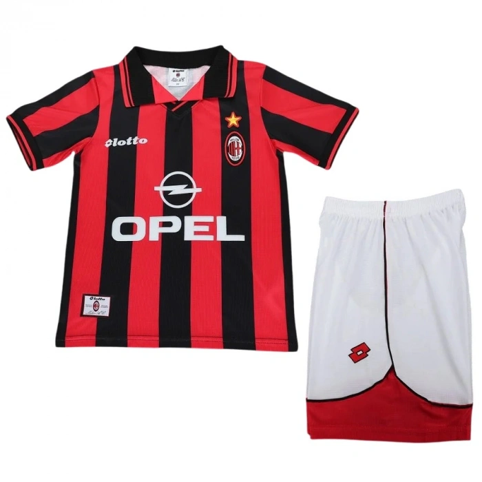Milan 1997-1998 Retro Çocuk Forma & Şort Seti Home