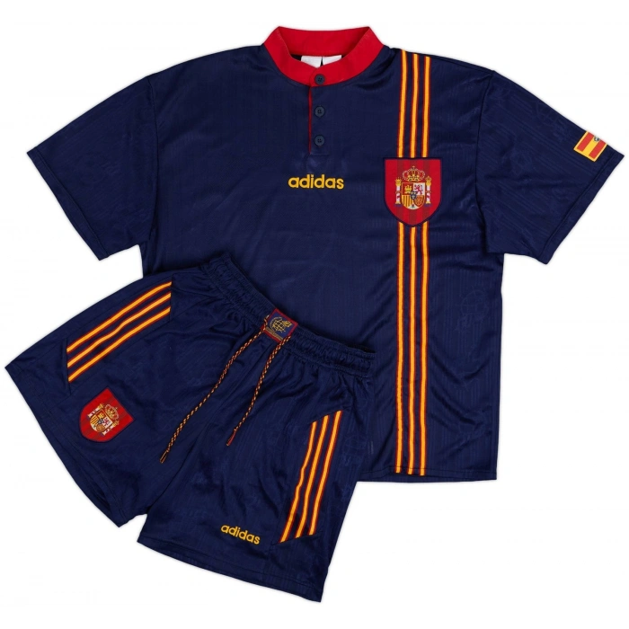 İspanya 1996 Retro Çocuk Forma & Şort Seti Away