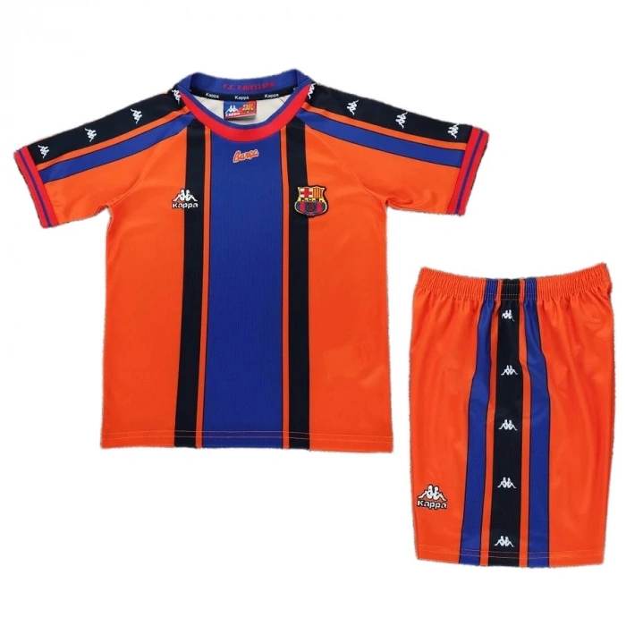 Barcelona 1997-1998 Retro Çocuk Forma & Şort Seti Away