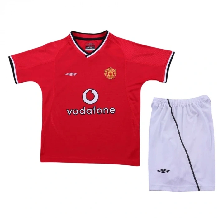 Manchester United 2000-2002 Retro Çocuk Forma & Şort Seti Home
