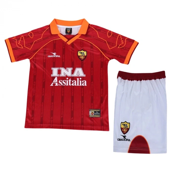 Roma 1999-2000 Retro Çocuk Forma & Şort Seti Home