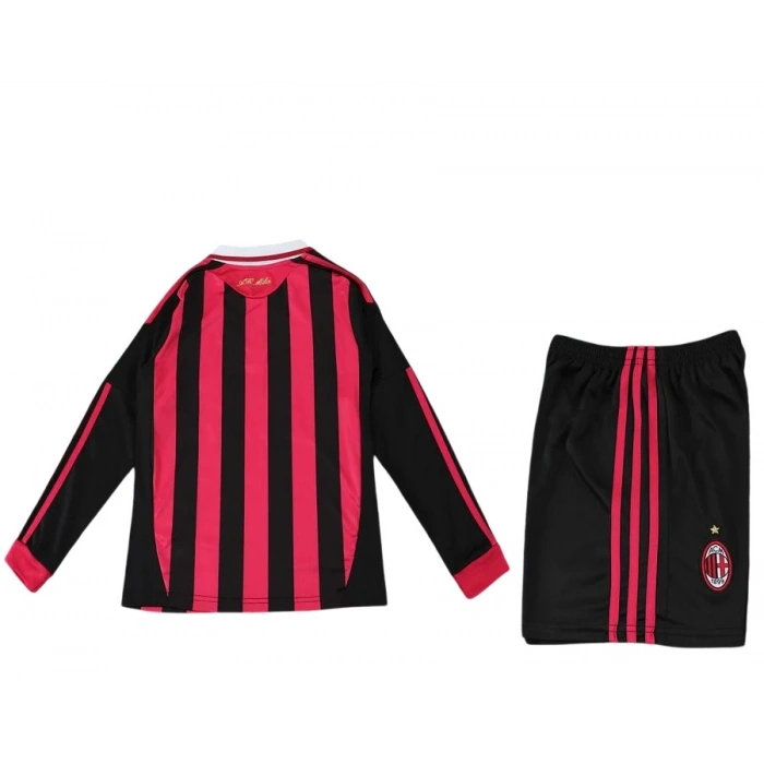 Milan 2009-2010 Retro Çocuk Uzun Kol Forma & Şort Seti Home