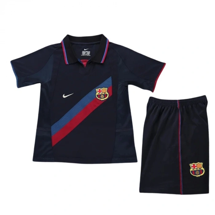 Barcelona 2002-2003 Retro Çocuk Forma & Şort Seti Away