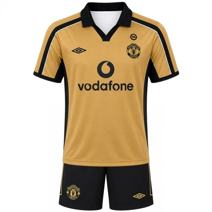 Manchester United 2001-2002 Retro Çocuk Forma & Şort Seti