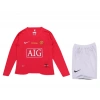 Manchester United 2007-2008 Retro Çocuk Uzun Kol Forma & Şort Seti Home