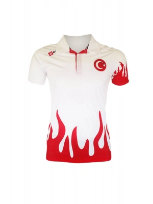 Lotto Milli Takım Alev Desenli Tişört R0294 Beyaz