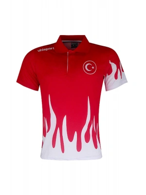 Uhlsport Türkiye Alev Desenli Polo Tişört Kırmızı