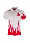 Uhlsport Türkiye Alev Desenli Polo Tişört Beyaz