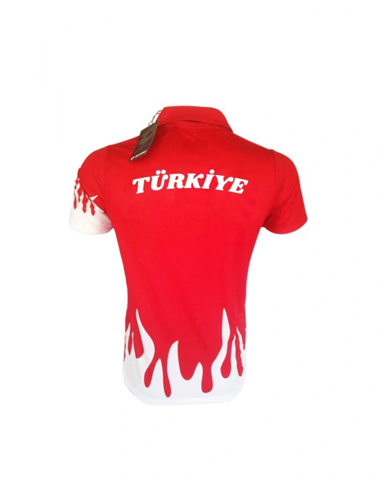 Uhlsport Türkiye Alev Desenli Polo Tişört Kırmızı