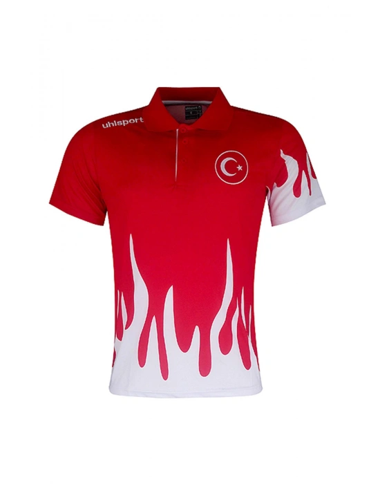 Uhlsport Türkiye Alev Desenli Polo Tişört Kırmızı