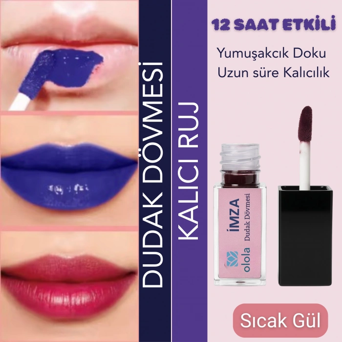 Olola İmza Kalıcı ruj Dudak Dövmesi İkisi bir Arada SICAK GÜL-NUDE