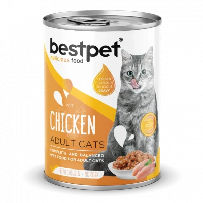 Bestpet Tavuk Etli Yetişkin Konserve Kedi Maması 400 gr