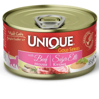 Unique Gold Series Sığır Konserve Yaş Kedi Maması 85 gr