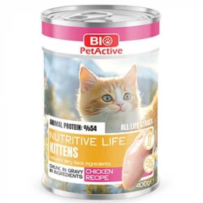 Bio Pet Active Tavuklu Yavru Kedi Konservesi 400 Gr