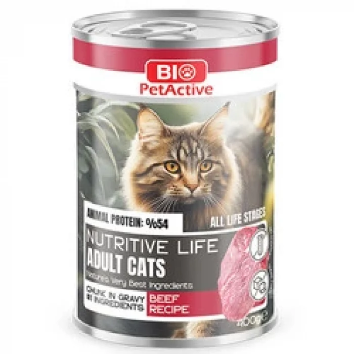 Bio Pet Active Biftekli Yetişkin Kedi Konservesi 400 Gr