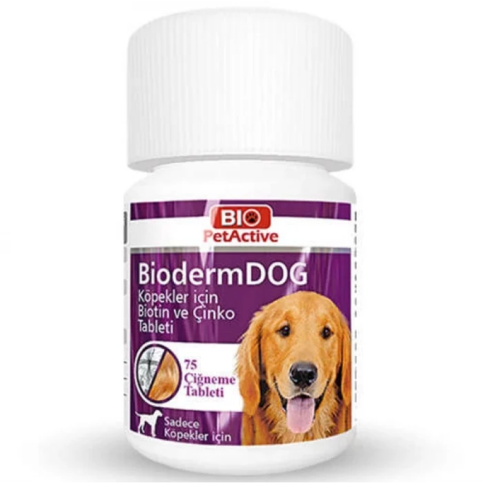 Bio Pet Active Bioderm Dog Biotin Çinko Takviyesi 75 Tablet